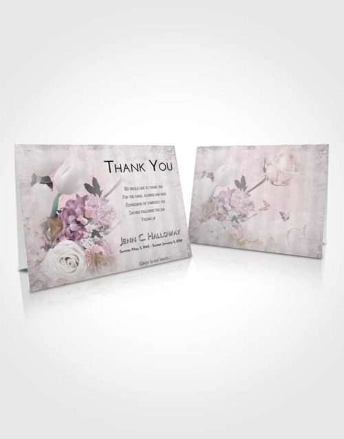 Funeral Thank You Card Template Evening Floral Wonderland