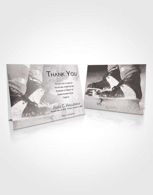 Funeral Thank You Card Template Evening Hockey Skates