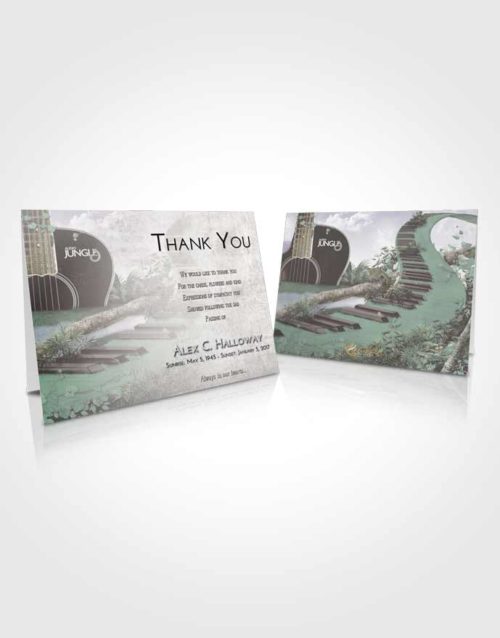 Funeral Thank You Card Template Evening Jungle Music