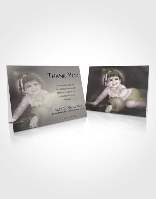 Funeral Thank You Card Template Evening Lord Krishna Divinity