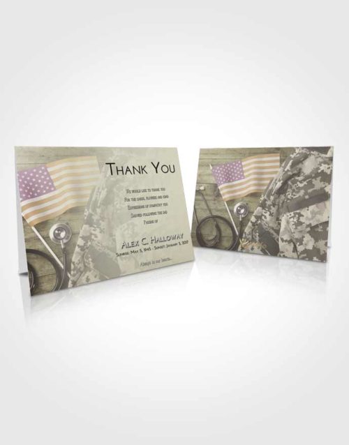 Funeral Thank You Card Template Evening Military Medical