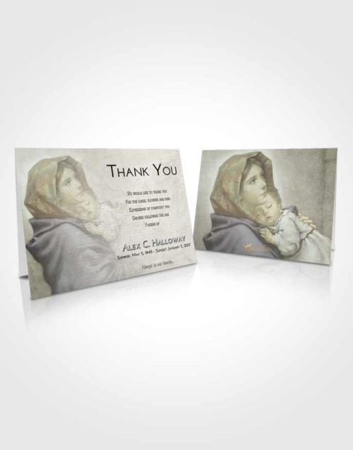 Funeral Thank You Card Template Evening Mother Mary