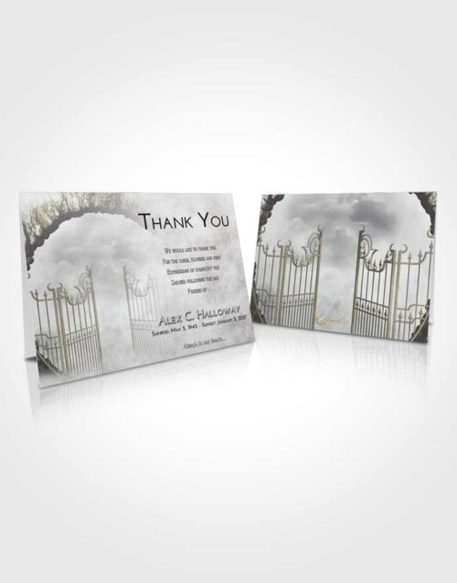 Funeral Thank You Card Template Evening Mystical Gates of Heaven