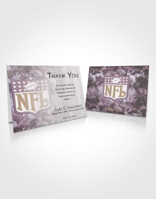 Funeral Thank You Card Template Evening NFL Star