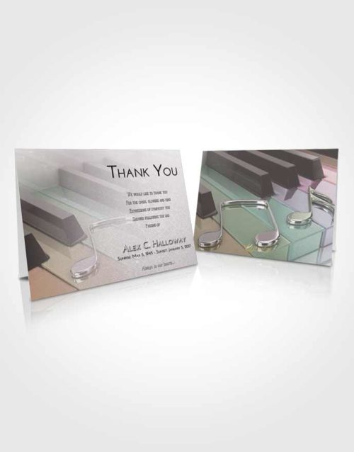 Funeral Thank You Card Template Evening Piano Keys