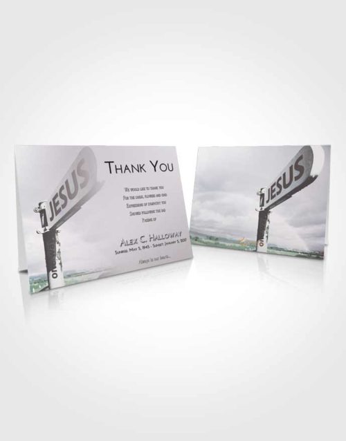 Funeral Thank You Card Template Evening Road to Jesus