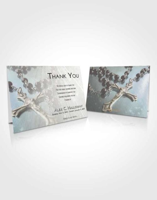 Funeral Thank You Card Template Evening Rosary Faith