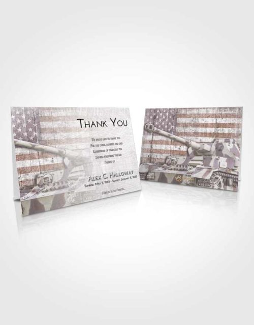 Funeral Thank You Card Template Evening Soldier on Duty