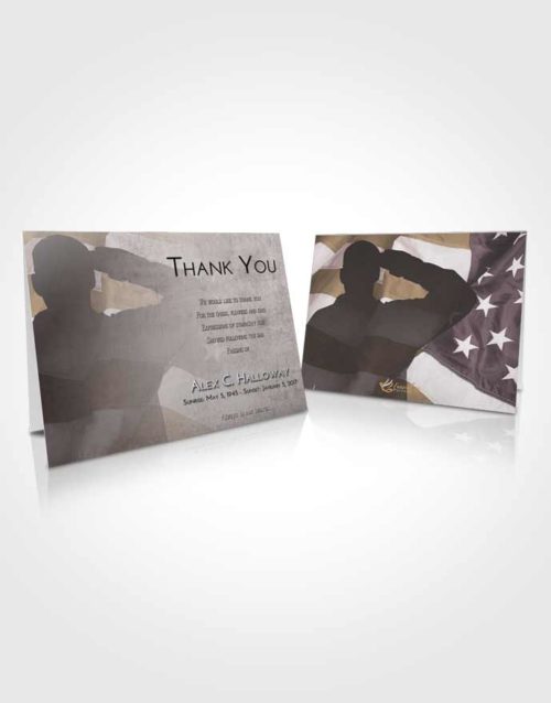 Funeral Thank You Card Template Evening Veterans Honor