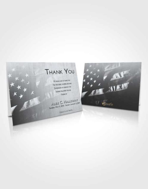 Funeral Thank You Card Template Freedom American Veteran