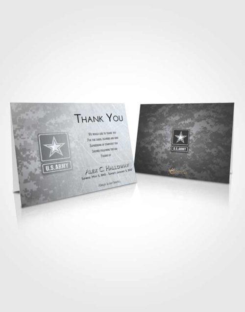 Funeral Thank You Card Template Freedom Army Duty