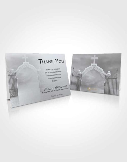 Funeral Thank You Card Template Freedom Clear Gates For Heaven