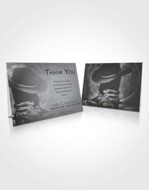 Funeral Thank You Card Template Freedom Cowboy Desire