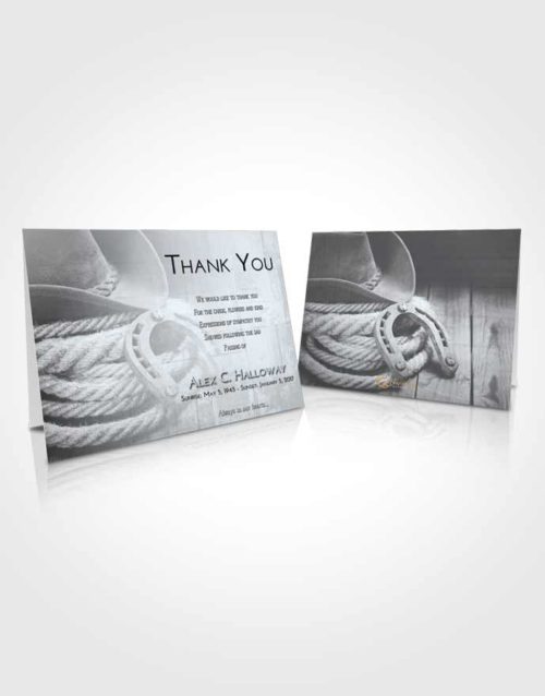 Funeral Thank You Card Template Freedom Cowboy Divinity