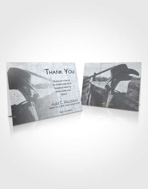 Funeral Thank You Card Template Freedom Cowboy Honor