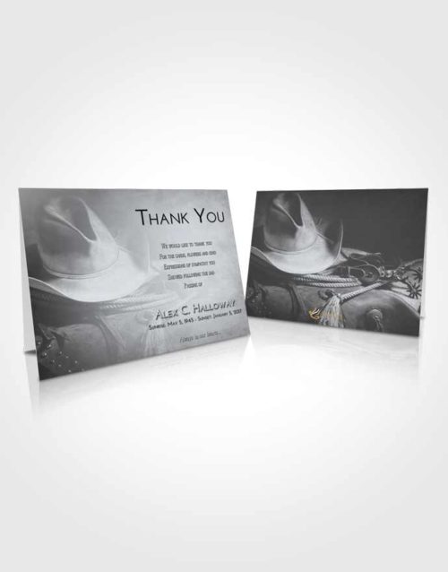 Funeral Thank You Card Template Freedom Cowboy Serenity