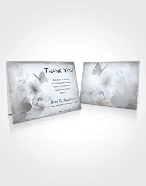 Funeral Thank You Card Template Freedom Floral Butterfly