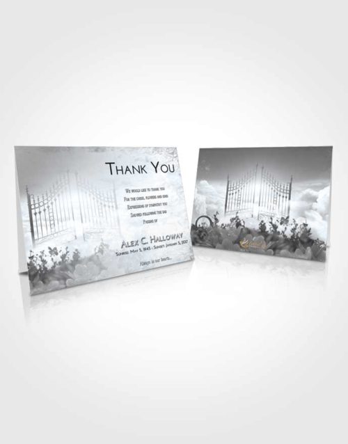 Funeral Thank You Card Template Freedom Flowery Gates to Heaven
