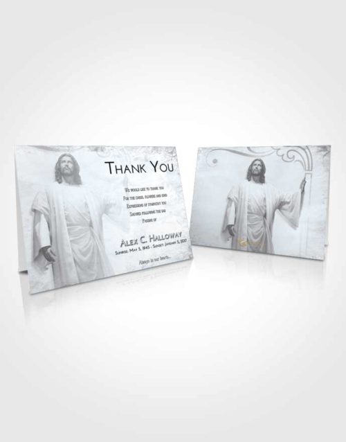 Funeral Thank You Card Template Freedom Jesus in the Clouds