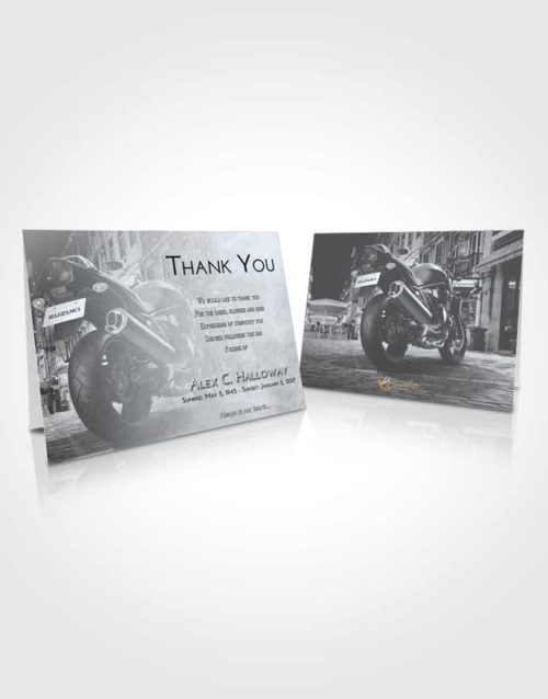 Funeral Thank You Card Template Freedom Motorcycle Dreams