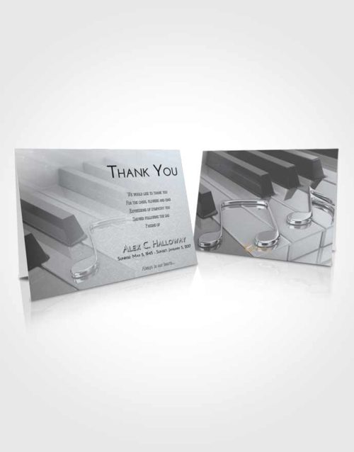 Funeral Thank You Card Template Freedom Piano Keys