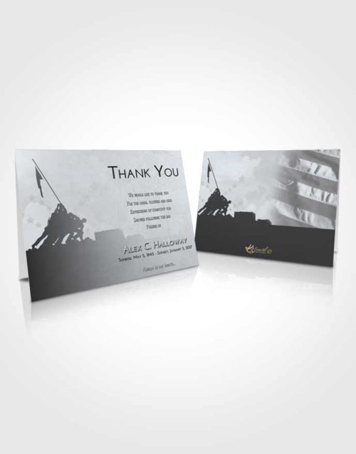 Funeral Thank You Card Template Freedom Proud Veteran