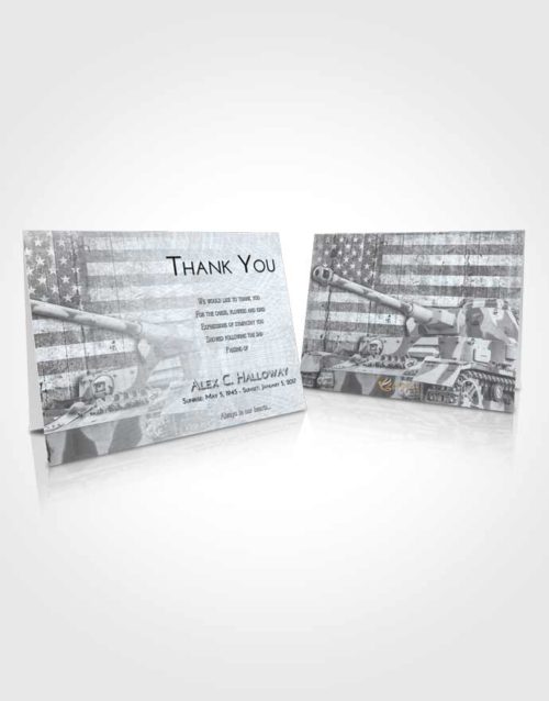 Funeral Thank You Card Template Freedom Soldier on Duty
