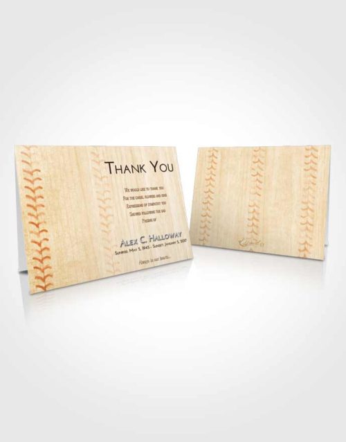 Funeral Thank You Card Template Golden Baseball Honor