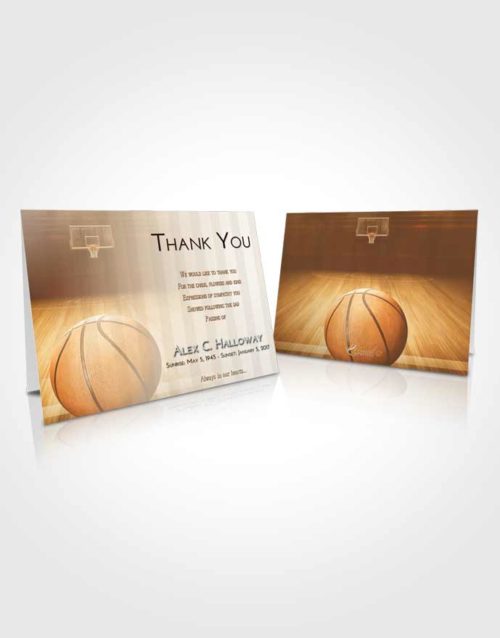 Funeral Thank You Card Template Golden Basketball Dreams