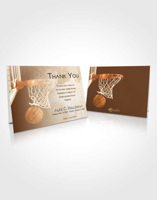 Funeral Thank You Card Template Golden Basketball Journey