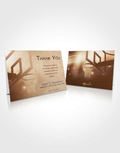 Funeral Thank You Card Template Golden Basketball Pride