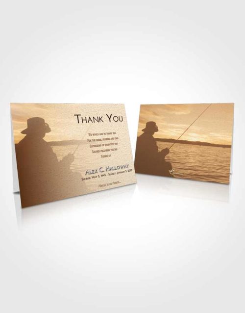 Funeral Thank You Card Template Golden Fishing Desire