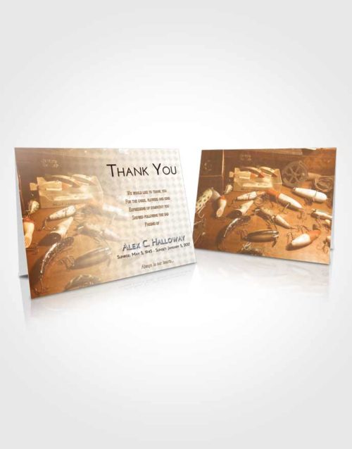 Funeral Thank You Card Template Golden Fishing Honor
