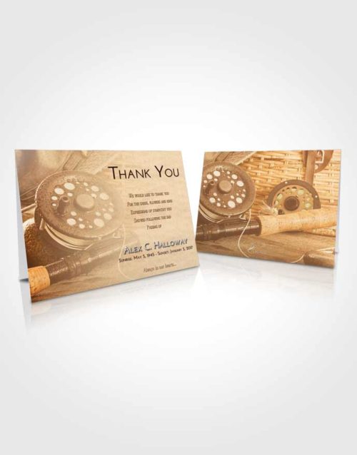 Funeral Thank You Card Template Golden Fishing Paradise