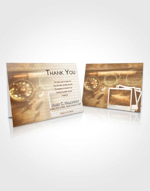 Funeral Thank You Card Template Golden Fishing Pride