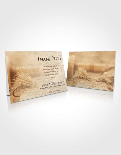 Funeral Thank You Card Template Golden Fishing Serenity