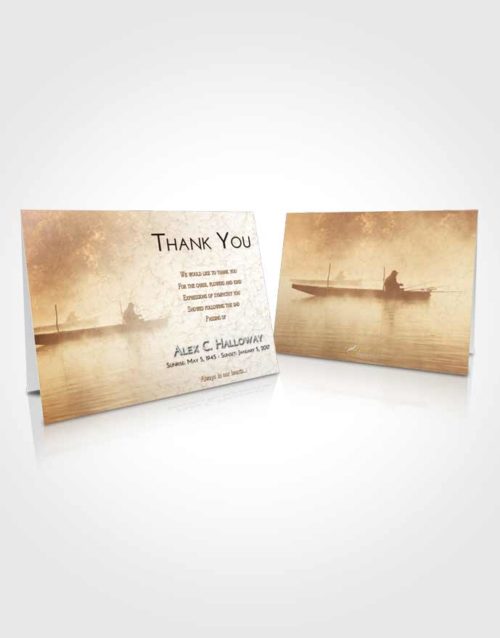 Funeral Thank You Card Template Golden Fishing Tranquility
