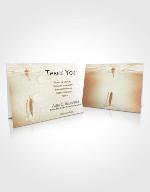 Funeral Thank You Card Template Golden Fishing in the Sea