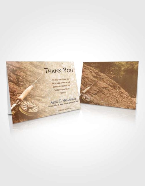 Funeral Thank You Card Template Golden Fishing on the Rocks