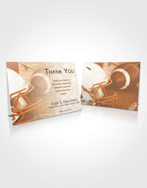 Funeral Thank You Card Template Golden Football Party