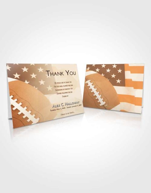 Funeral Thank You Card Template Golden Football Pride
