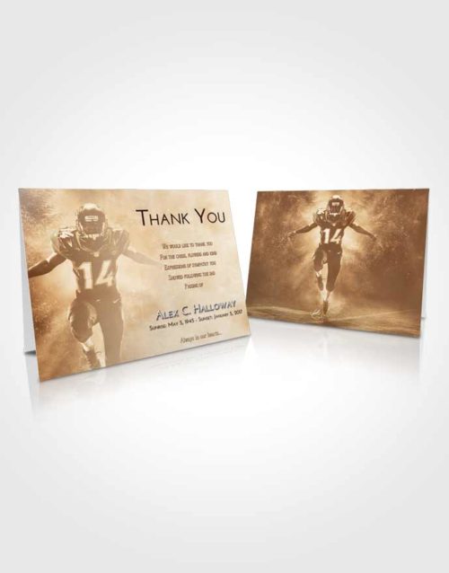 Funeral Thank You Card Template Golden Football Serenity