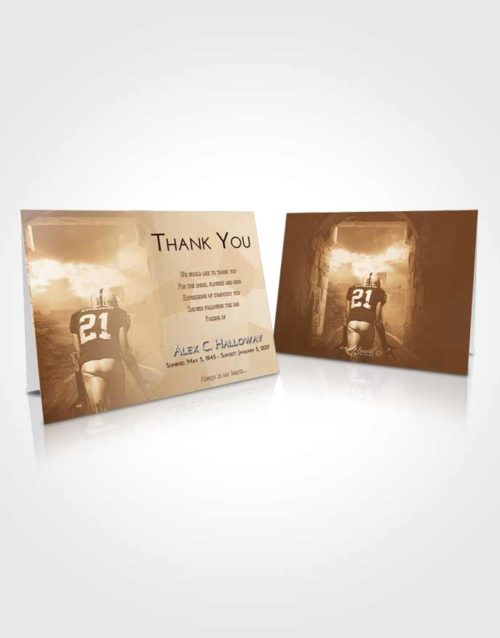 Funeral Thank You Card Template Golden Football Victory