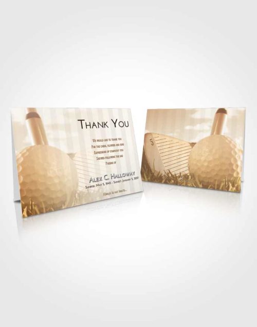 Funeral Thank You Card Template Golden Golf Day