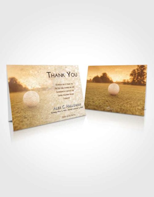 Funeral Thank You Card Template Golden Golfing Honor