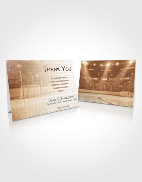 Funeral Thank You Card Template Golden Hockey Love