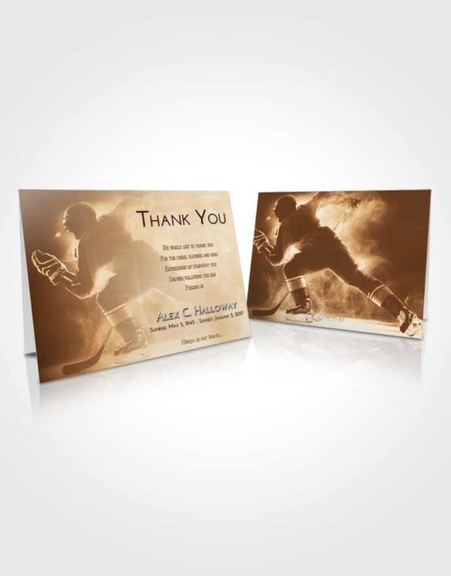 Funeral Thank You Card Template Golden Hockey Paradise