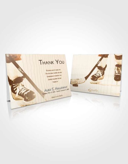 Funeral Thank You Card Template Golden Hockey Pride