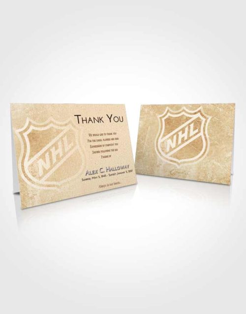 Funeral Thank You Card Template Golden Hockey Tranquility
