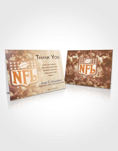Funeral Thank You Card Template Golden NFL Star